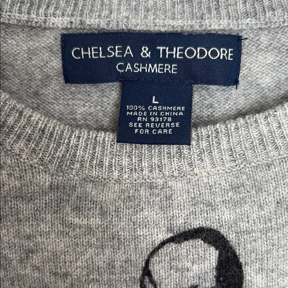 Gray 100% Cashmere Skull Sweater - Picture 4 of 4